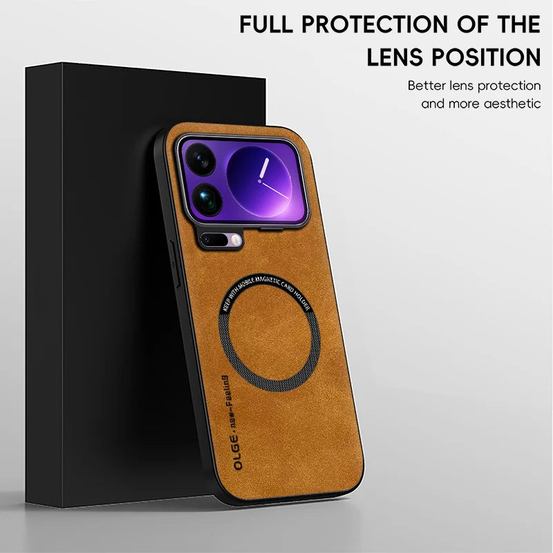 Magnetic Retro Leather Soft Case For Xiaomi 17 Pro Max Xiaomi17Pro Max 5G Wireless Charging Phone Case Cover