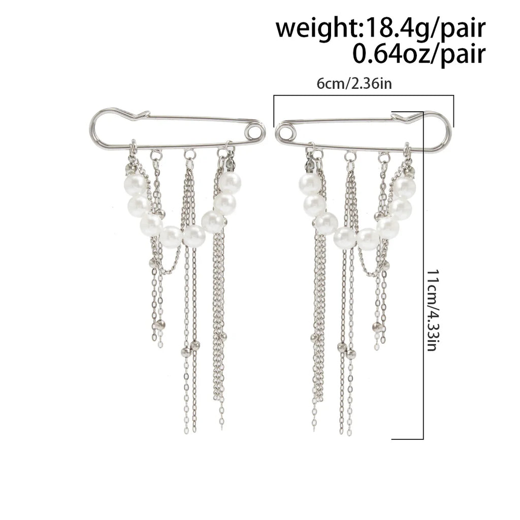 Retro Sweet Imitation Pearl Metal Tassel Pendant Pin Pants Foot 2026 Creative Girl Fashion Sweet Fashion Jewelry