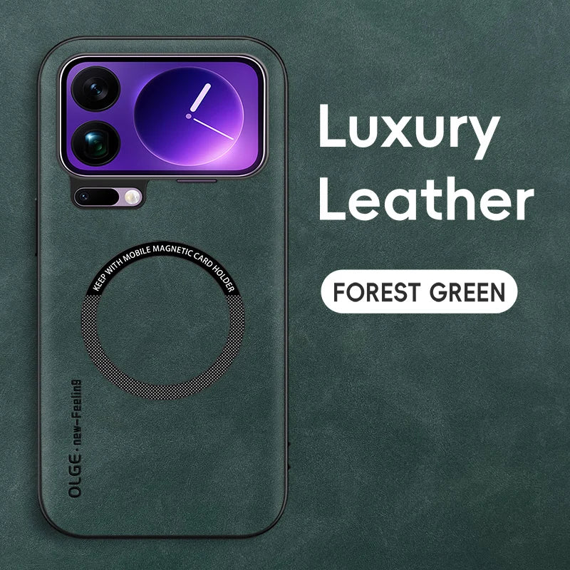 Magnetic Retro Leather Soft Case For Xiaomi 17 Pro Max Xiaomi17Pro Max 5G Wireless Charging Phone Case Cover