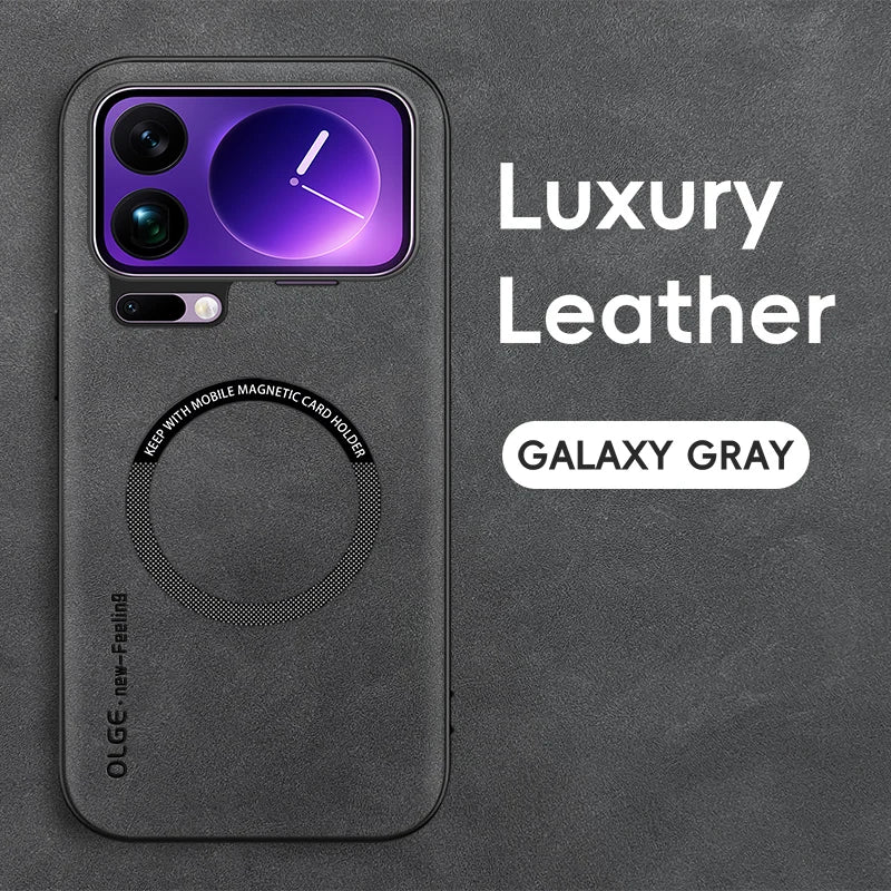 Magnetic Retro Leather Soft Case For Xiaomi 17 Pro Max Xiaomi17Pro Max 5G Wireless Charging Phone Case Cover
