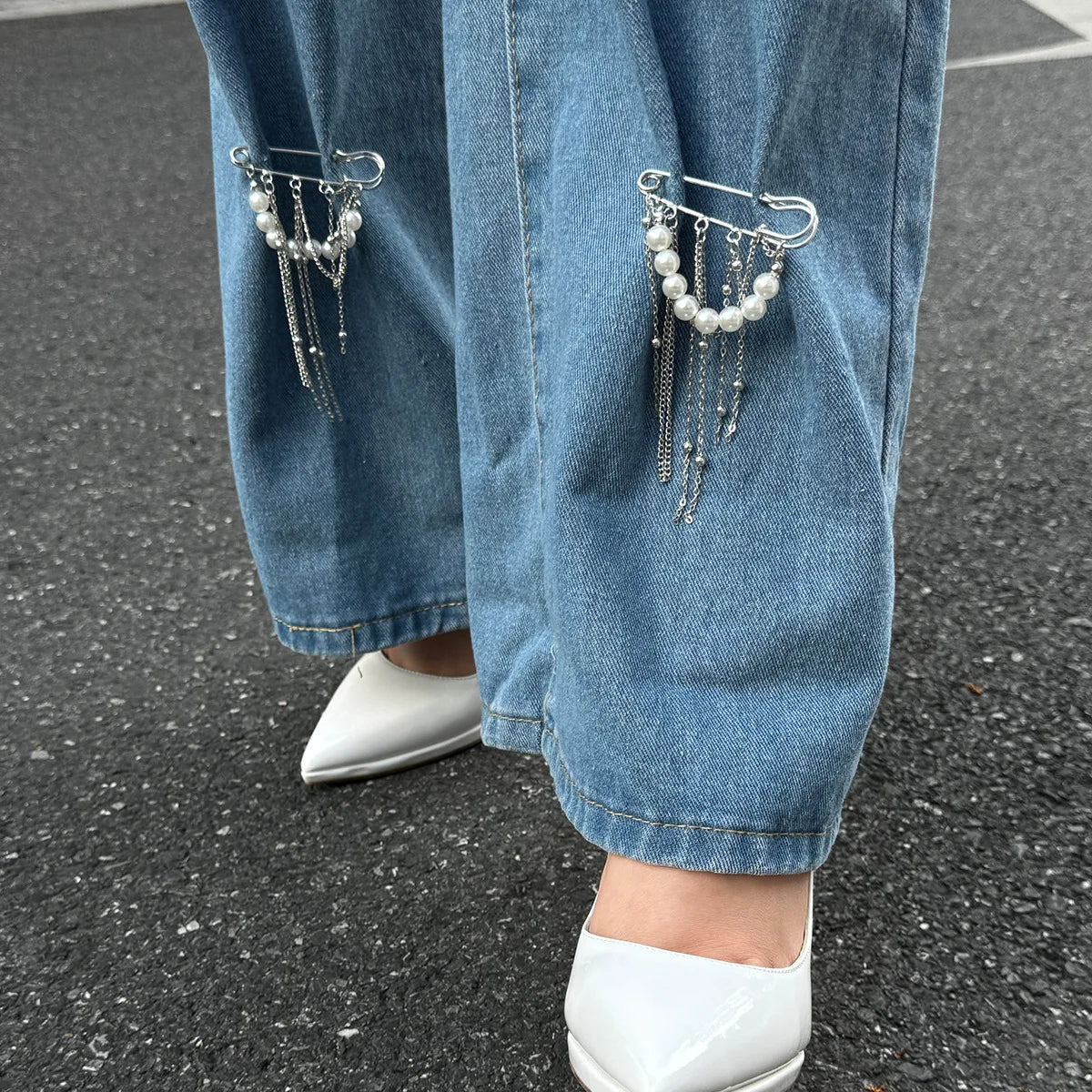 Retro Sweet Imitation Pearl Metal Tassel Pendant Pin Pants Foot 2026 Creative Girl Fashion Sweet Fashion Jewelry