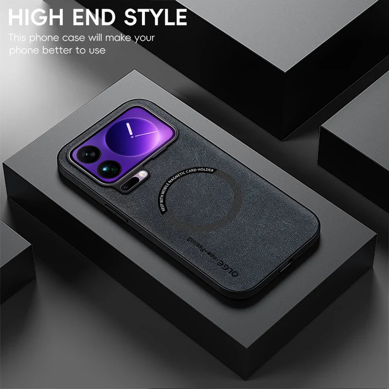 Magnetic Retro Leather Soft Case For Xiaomi 17 Pro Max Xiaomi17Pro Max 5G Wireless Charging Phone Case Cover