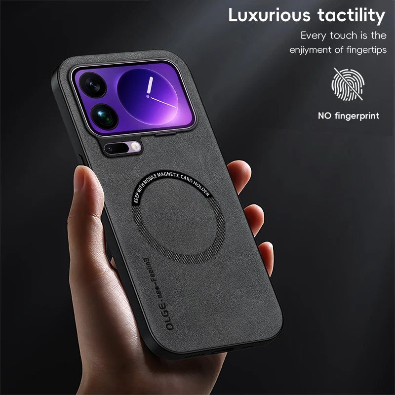 Magnetic Retro Leather Soft Case For Xiaomi 17 Pro Max Xiaomi17Pro Max 5G Wireless Charging Phone Case Cover