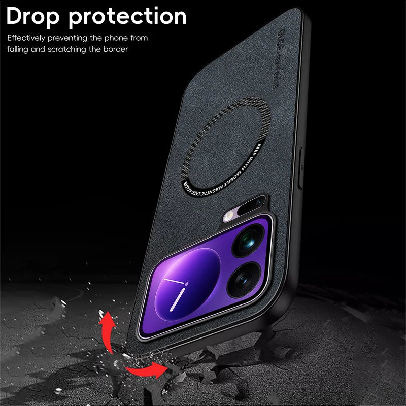 Magnetic Retro Leather Soft Case For Xiaomi 17 Pro Max Xiaomi17Pro Max 5G Wireless Charging Phone Case Cover