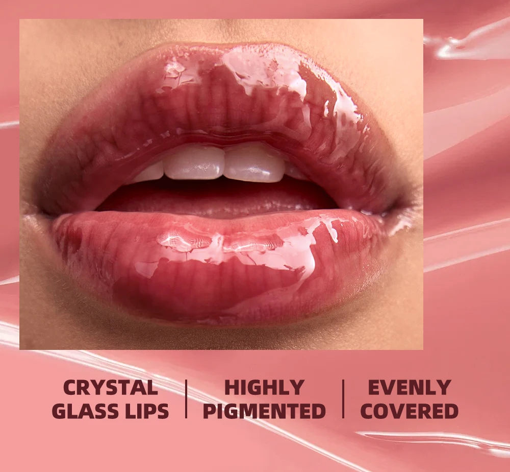 Velora™ Mirror Pearl Lip Gloss - Long-Lasting Moisturizing Jelly Lip Glaze