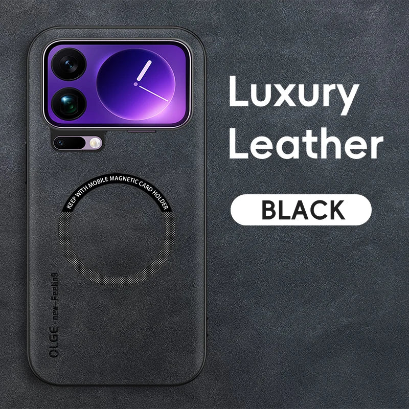 Magnetic Retro Leather Soft Case For Xiaomi 17 Pro Max Xiaomi17Pro Max 5G Wireless Charging Phone Case Cover
