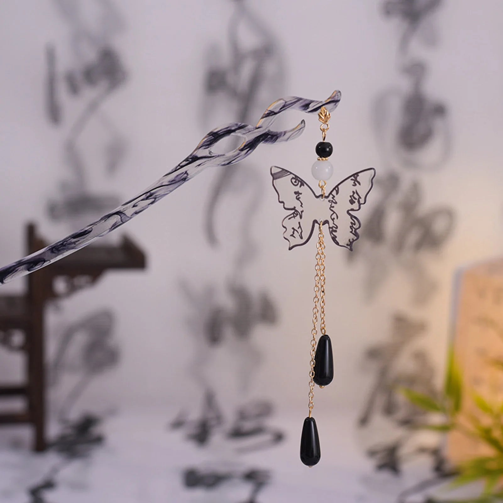 Vintage Butterfly Tassel Hairpin for Women Girl