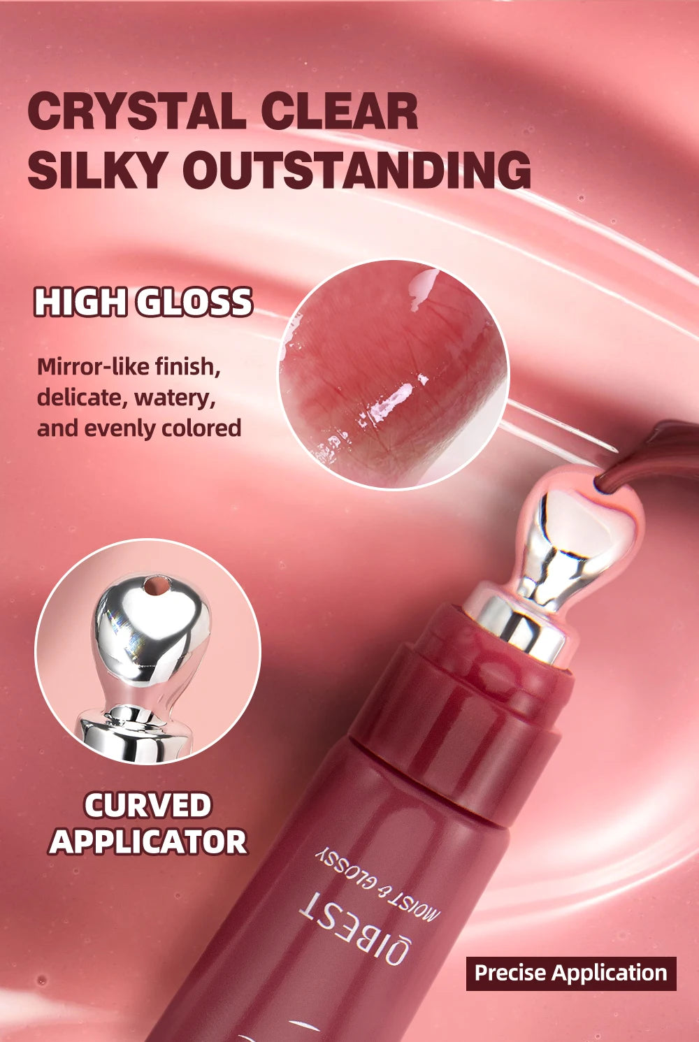 Velora™ Mirror Pearl Lip Gloss - Long-Lasting Moisturizing Jelly Lip Glaze